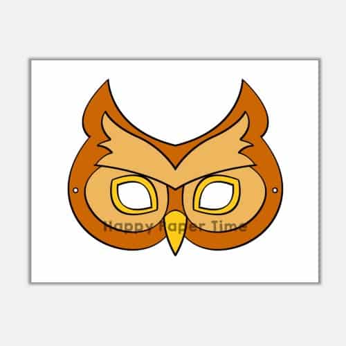 Owl printable mask template craft for
