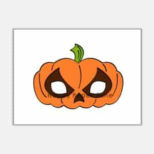 Pumpkin printable mask Halloween template craft for