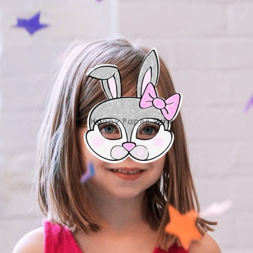 Bunny costume diy mask printable coloring activity for kids