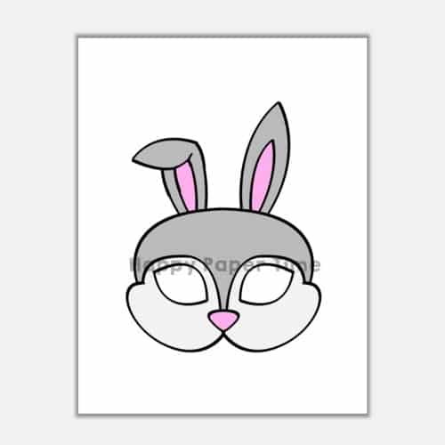 Rabbit printable mask Easter template craft for