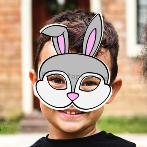 Rabbit bunny costume diy mask Farm printable craft for kids
