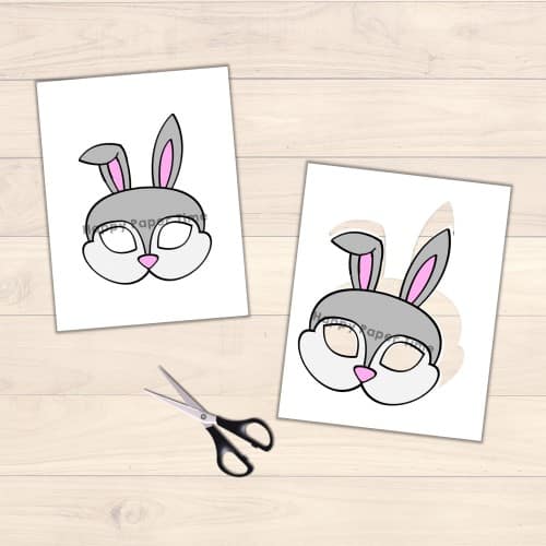 Rabbit mask Easter template printable page for kids