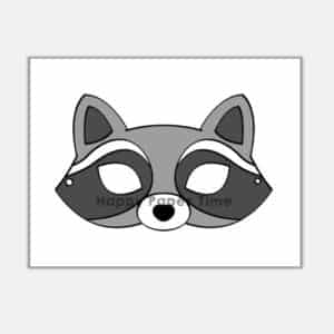Raccoon printable mask template craft for