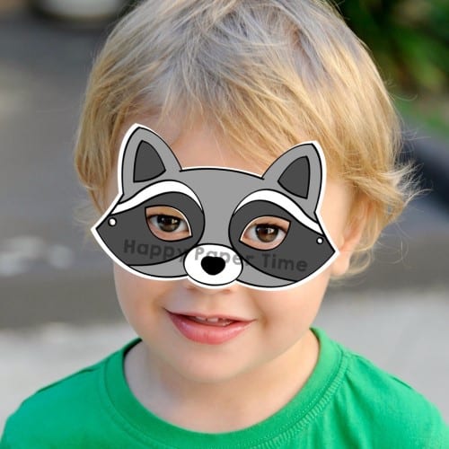 Raccoon diy mask printable craft for kids
