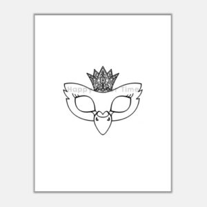 Swan princess mask template printable coloring activity for kids