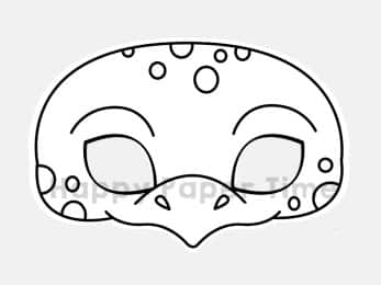 Turtle mask template printable coloring page for kids