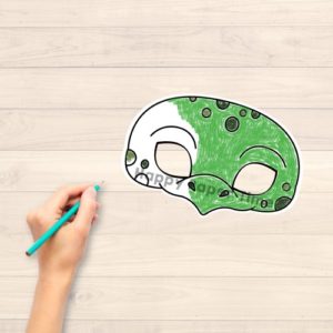 Turtle mask printable coloring craft for kids