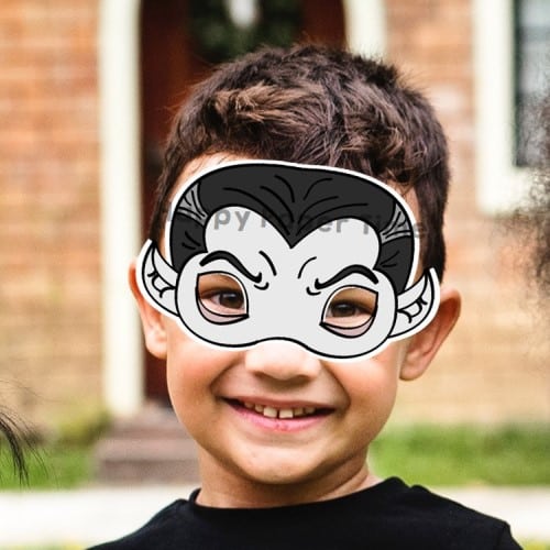 Vampire costume diy mask Halloween printable craft for kids