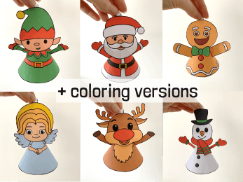 christmas tree ornaments printable templates coloring craft kids diy decoration holiday table setting activity