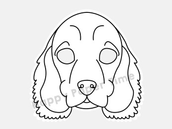 Cocker Spaniel dog mask printable template coloring craft for kids