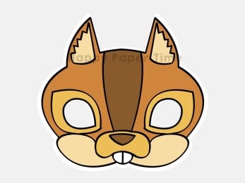 Squirrel mask printable paper template costume craft for kids