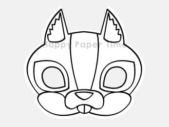 Squirrel woodland mask printable template coloring craft for kids