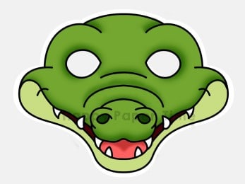 Crocodile mask paper printable template costume craft for kids