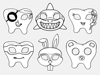 dentist tooth fairy mask paper printable template craft for kids