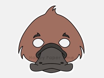 Platypus mask paper printable template craft for kids
