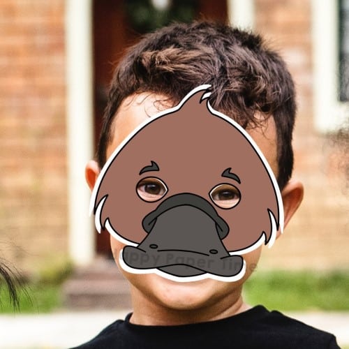 Platypus mask paper printable template craft for kids