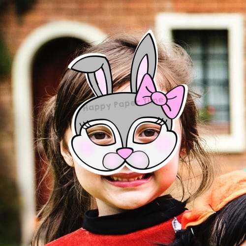 rabbit bunny mask paper printable template craft for kids