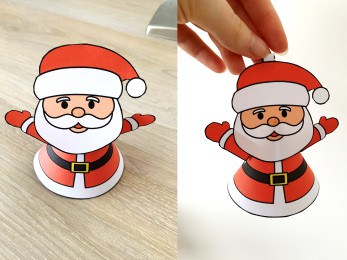 Santa Claus tree decoration template printable craft - Happy Paper ...