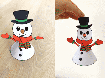Snowman Christmas decoration craft tree hanging printable template craft