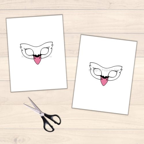 swan princess mask paper printable template craft for kids