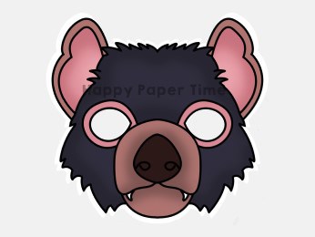 Tasmanian devil mask paper printable template craft for kids