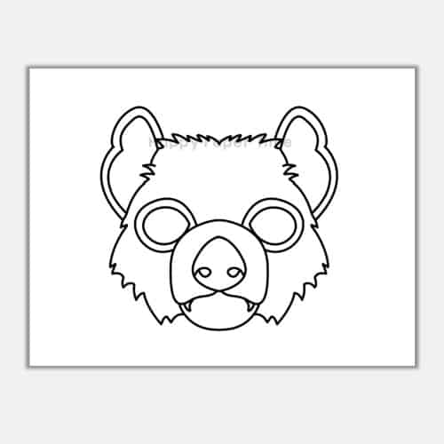 Tasmanian devil mask paper printable template coloring craft for kids