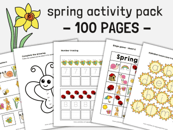 Spring activity pack printable worksheets for kids