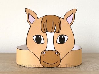 Pony crown printable paper horse template craft for kids