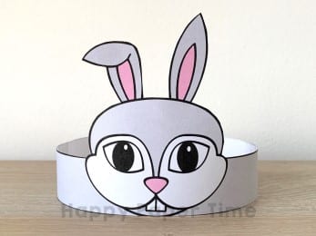 Rabbit crown printable bunny paper template craft for kids