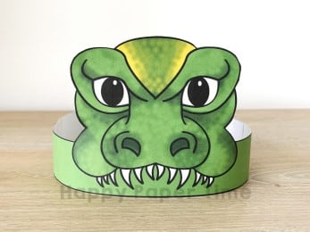 Dinosaur t-rex crown printable paper craft for kids