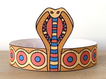 Ancient Egypt cobra crown printable template paper craft for kids