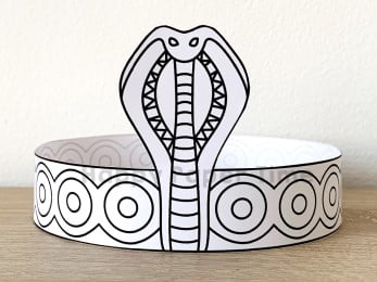 Ancient Egypt cobra crown printable template paper coloring craft for kids