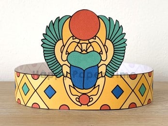 Ancient Egypt scarab crown printable template paper craft for kids