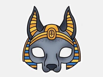Anubis mask printable paper template ancient Egypt craft activity for kids