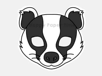 Badger mask printable paper template woodland craft activity for kids