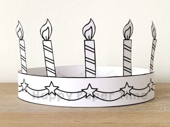 Birthday crown paper template printable - Easy kid craft Happy Paper Time