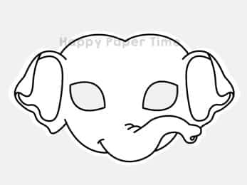 Elephant mask printable paper template asia jungle craft activity for kids