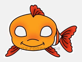 Fish mask printable paper template - Ocean kids crafts Happy Paper Time