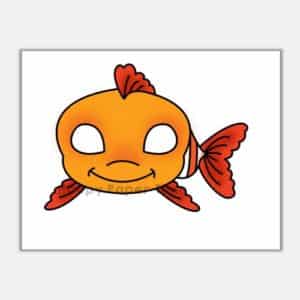 Fish mask printable paper template sea ocean animal craft activity for kids