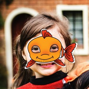 Fish mask printable paper template sea ocean animal craft activity for kids