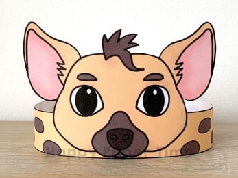Hyena crown printable template paper craft for kids