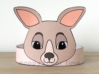Kangaroo crown printable template paper craft for kids