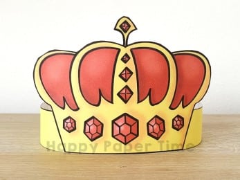 Birthday paper crown printable paper template craft for kids birthday royal