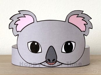 Koala crown printable template paper craft for kids