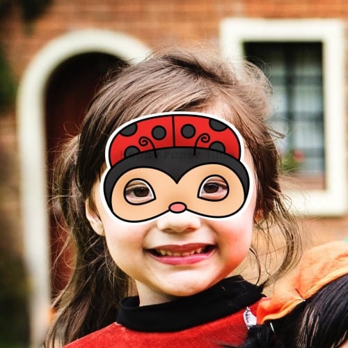 Ladybug mask printable paper template insect animal craft activity for kids