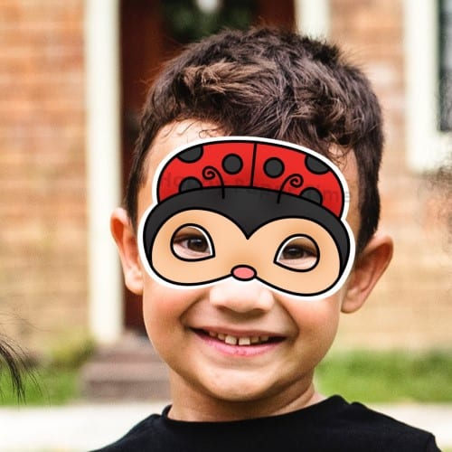 Ladybug mask printable paper template insect animal craft activity for kids