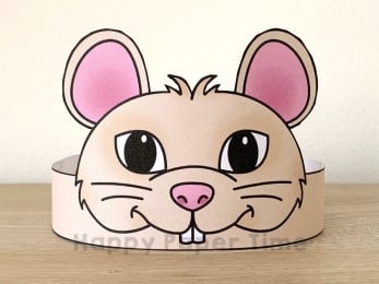 Mouse crown printable template paper craft for kids