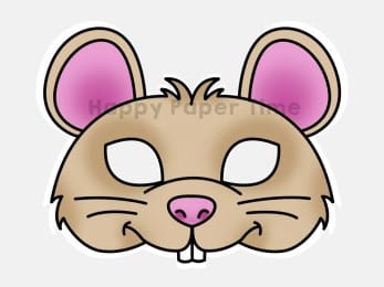 Mouse mask printable paper template woodland craft activity for kids