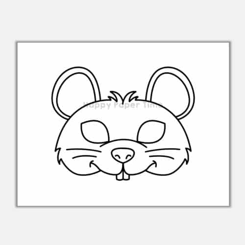 Mouse mask printable paper template woodland craft coloring activity for kids