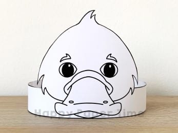 Platypus crown printable template paper coloring craft for kids